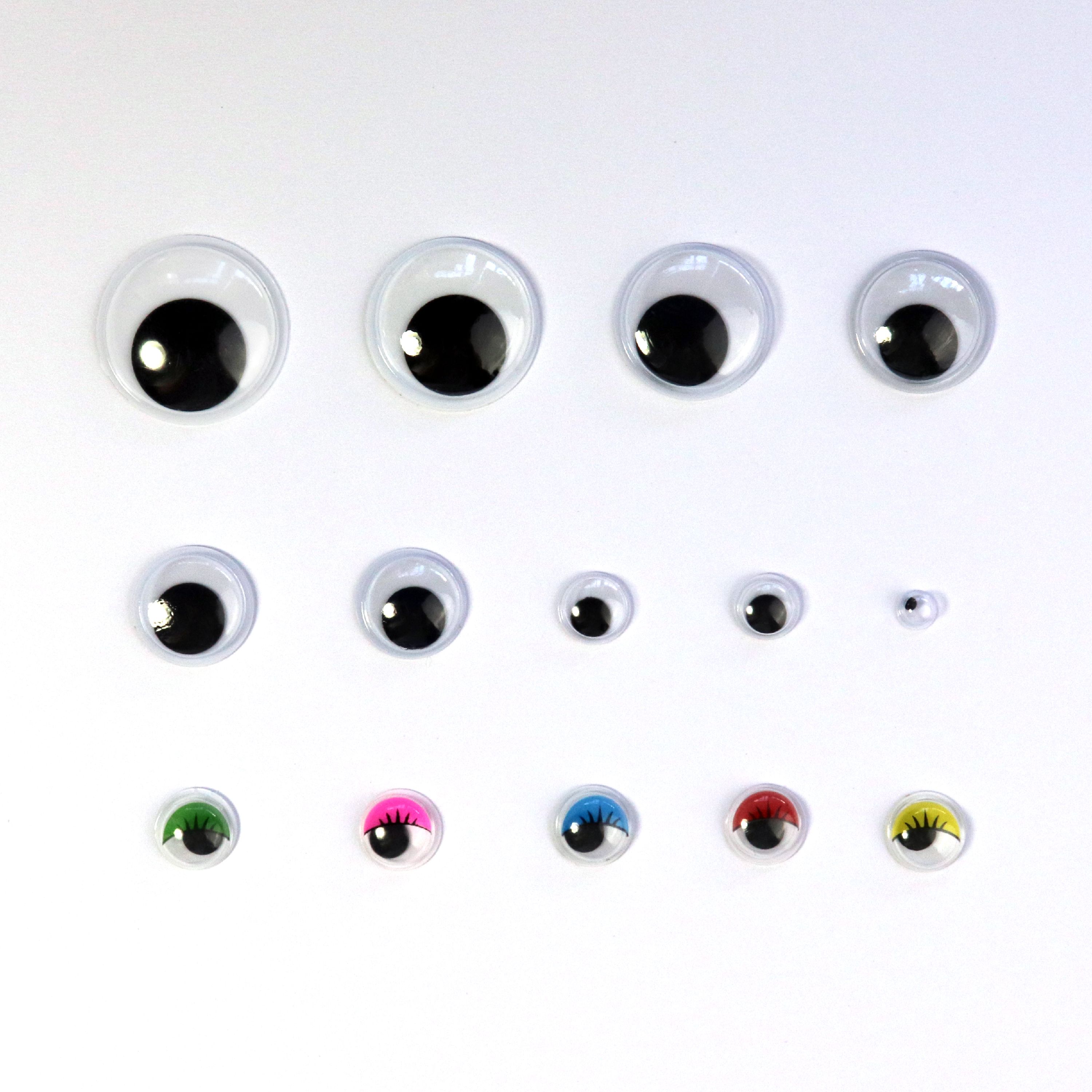 1221 Pieces Wiggle Googly Eyes Self Adhesive Wiggle Eyes (Assorted Sizes)  for DIY Crafts Scrapbooking (Classic) 